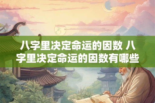 八字里决定命运的因数 八字里决定命运的因数有哪些