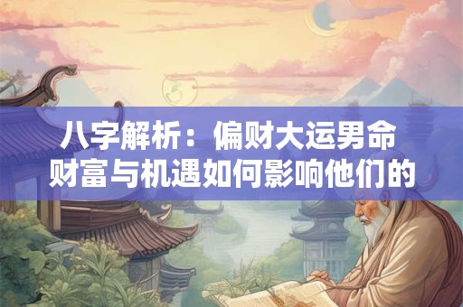 八字解析：偏财大运男命 财富与机遇如何影响他们的人生