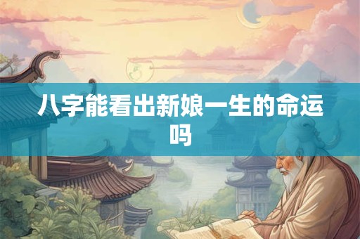 八字能看出新娘一生的命运吗