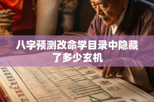 八字预测改命学目录中隐藏了多少玄机