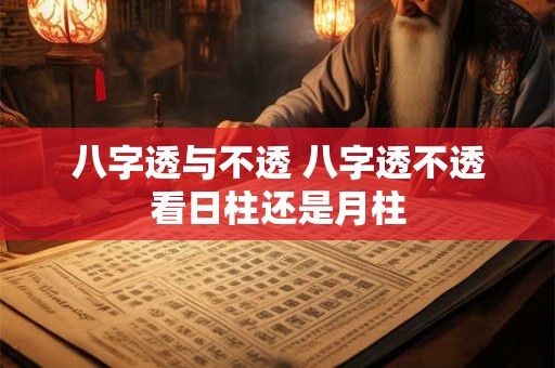 八字透与不透 八字透不透看日柱还是月柱