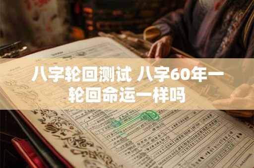 八字轮回测试 八字60年一轮回命运一样吗 八字轮回测试 八字60年一轮回命运一样吗