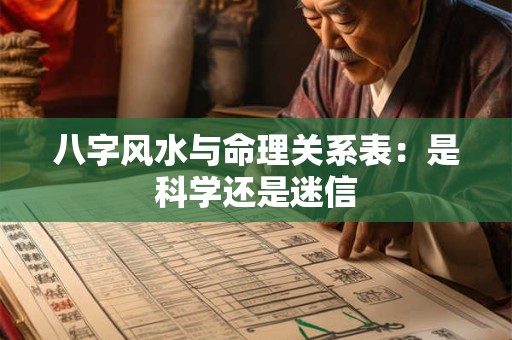八字风水与命理关系表：是科学还是迷信