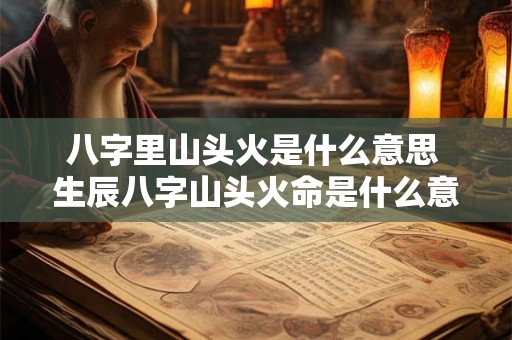 八字里山头火是什么意思 生辰八字山头火命是什么意思