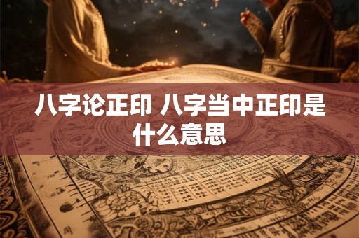八字论正印 八字当中正印是什么意思