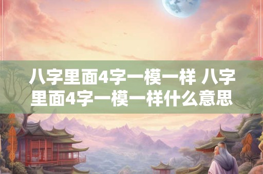 八字里面4字一模一样 八字里面4字一模一样什么意思