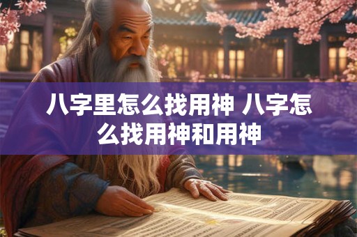 八字里怎么找用神 八字怎么找用神和用神