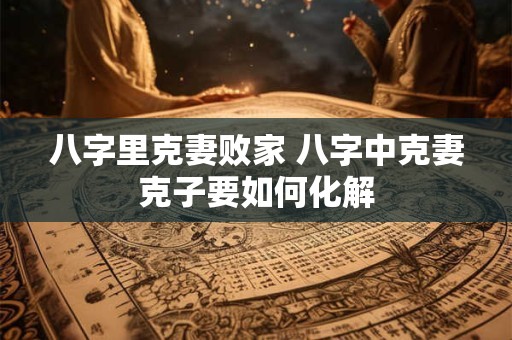 八字里克妻败家 八字中克妻克子要如何化解