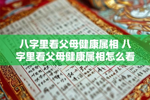 八字里看父母健康属相 八字里看父母健康属相怎么看