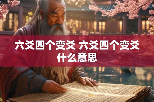 六爻四个变爻 六爻四个变爻什么意思