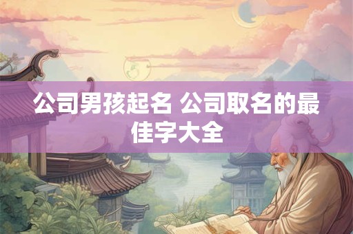 公司男孩起名 公司取名的最佳字大全