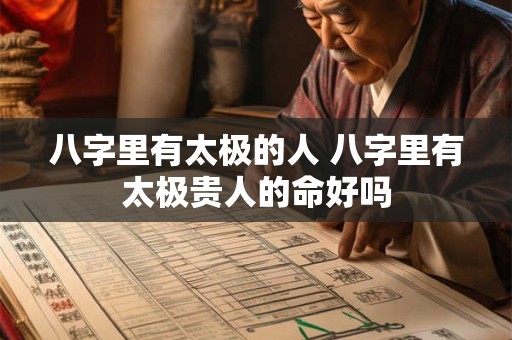 八字里有太极的人 八字里有太极贵人的命好吗 八字里有太极的人 八字里有太极贵人的命好吗