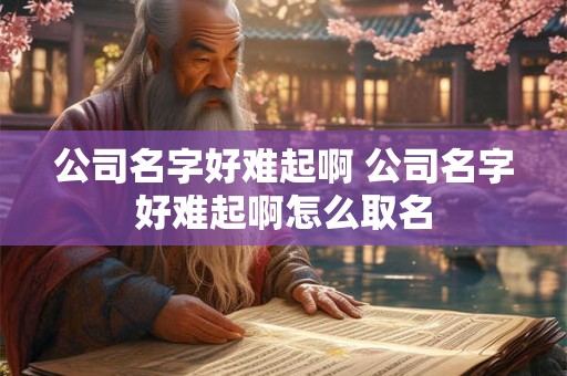 公司名字好难起啊 公司名字好难起啊怎么取名