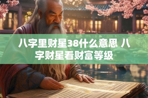八字里财星38什么意思 八字财星看财富等级