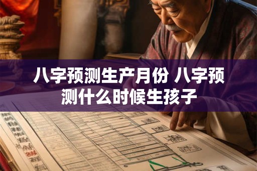 详细阅读:八字预测生产月份 八字预测什么时候生孩子 八字预测生产月份 八字预测什么时候生孩子