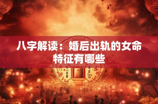八字解读：婚后出轨的女命特征有哪些