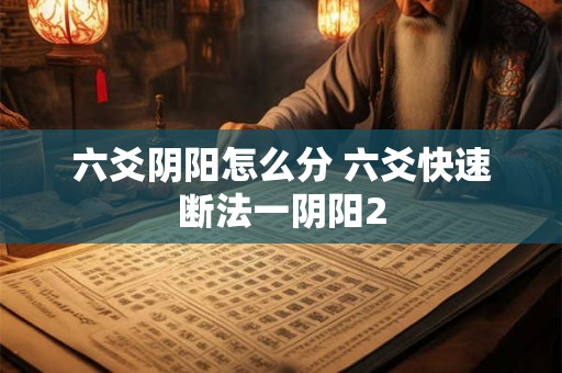 六爻阴阳怎么分 六爻快速断法一阴阳2