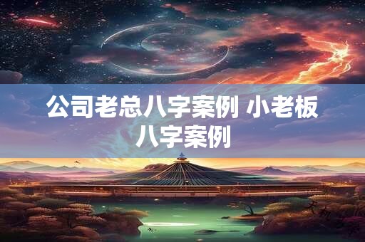 公司老总八字案例 小老板八字案例