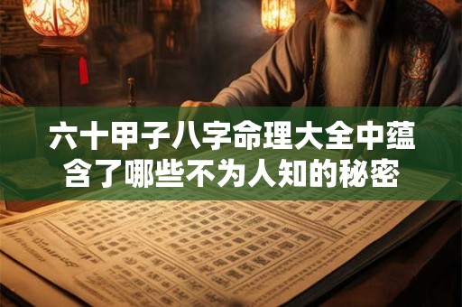 六十甲子八字命理大全中蕴含了哪些不为人知的秘密