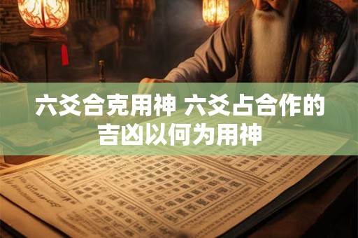 六爻合克用神 六爻占合作的吉凶以何为用神