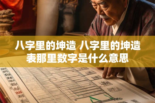 八字里的坤造 八字里的坤造表那里数字是什么意思