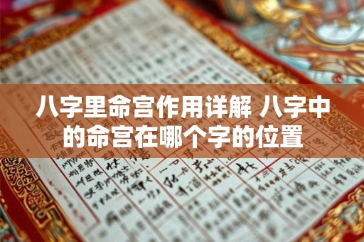 八字里命宫作用详解 八字中的命宫在哪个字的位置