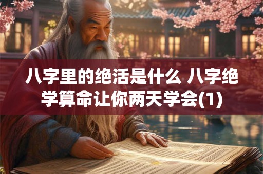 八字里的绝活是什么 八字绝学算命让你两天学会(1)