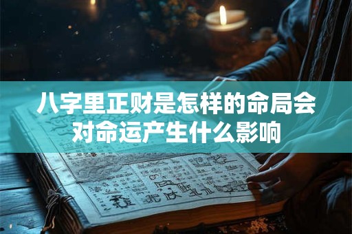 八字里正财是怎样的命局会对命运产生什么影响
