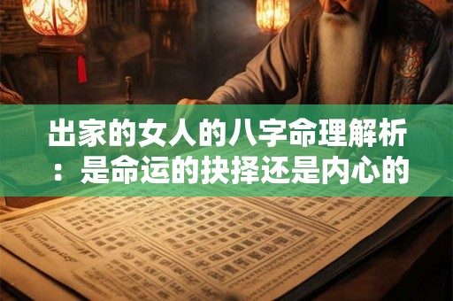 出家的女人的八字命理解析：是命运的抉择还是内心的追求