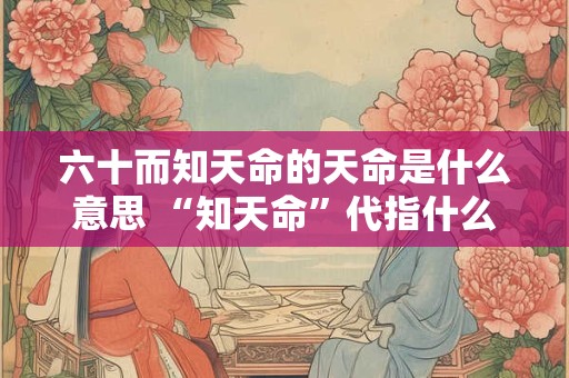 详细阅读:六十而知天命的天命是什么意思 “知天命”代指什么年纪  六十岁 五十岁 六十而知天命的天命是什么意思 “知天命”代指什么年纪  六十岁 五十岁