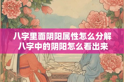 八字里面阴阳属性怎么分解 八字中的阴阳怎么看出来