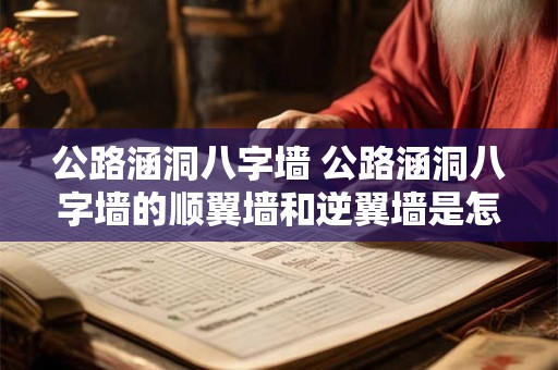 公路涵洞八字墙 公路涵洞八字墙的顺翼墙和逆翼墙是怎么定位的
