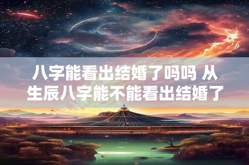 详细阅读:八字能看出结婚了吗吗 从生辰八字能不能看出结婚了吗 八字能看出结婚了吗吗 从生辰八字能不能看出结婚了吗