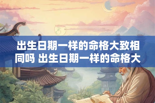 出生日期一样的命格大致相同吗 出生日期一样的命格大致相同吗为什么