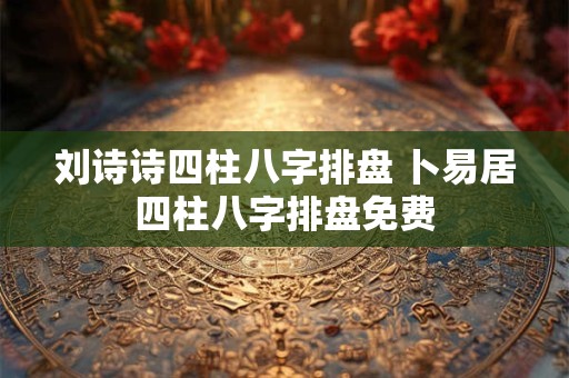 刘诗诗四柱八字排盘 卜易居四柱八字排盘免费