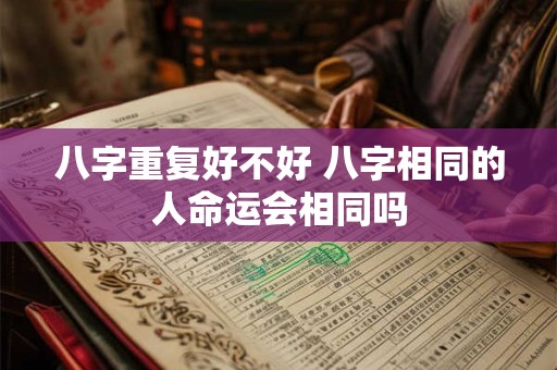 八字重复好不好 八字相同的人命运会相同吗