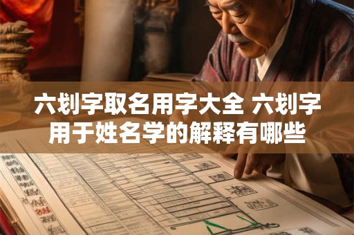 六划字取名用字大全 六划字用于姓名学的解释有哪些