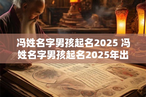 冯姓名字男孩起名2025 冯姓名字男孩起名2025年出生