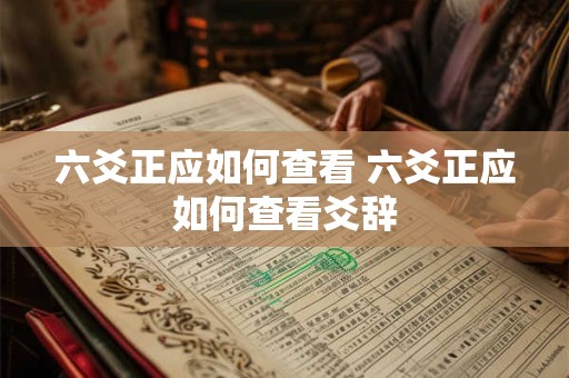 六爻正应如何查看 六爻正应如何查看爻辞