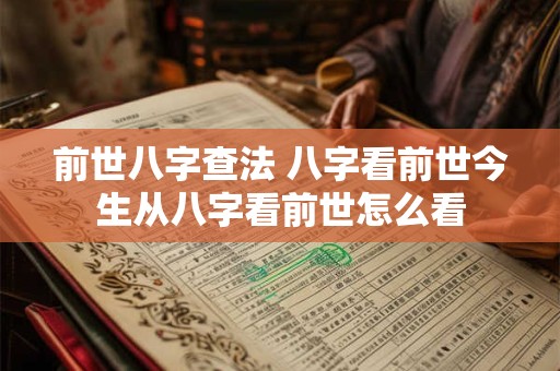 前世八字查法 八字看前世今生从八字看前世怎么看