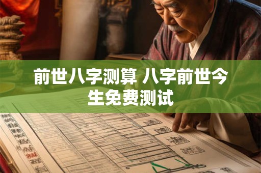 前世八字测算 八字前世今生免费测试
