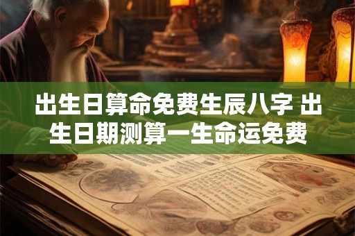 出生日算命免费生辰八字 出生日期测算一生命运免费