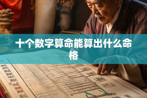 十个数字算命能算出什么命格
