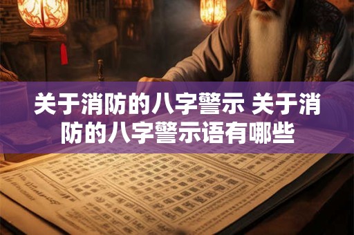 关于消防的八字警示 关于消防的八字警示语有哪些