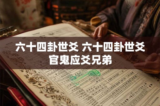 六十四卦世爻 六十四卦世爻官鬼应爻兄弟 六十四卦世爻 六十四卦世爻官鬼应爻兄弟