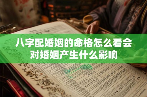 八字配婚姻的命格怎么看会对婚姻产生什么影响