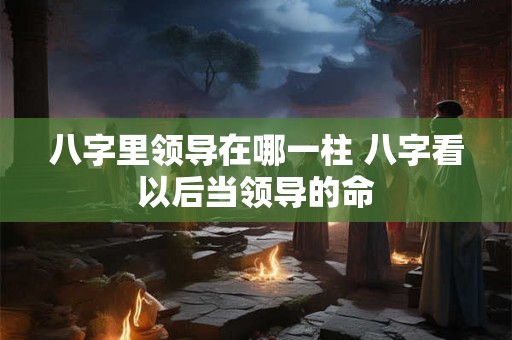 八字里领导在哪一柱 八字看以后当领导的命
