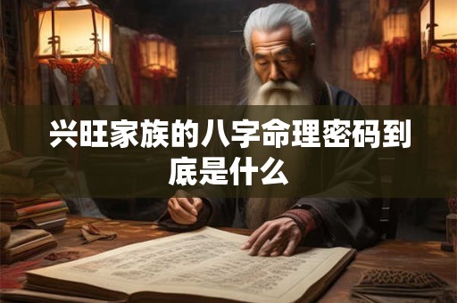 兴旺家族的八字命理密码到底是什么
