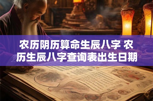 农历阴历算命生辰八字 农历生辰八字查询表出生日期五行查询