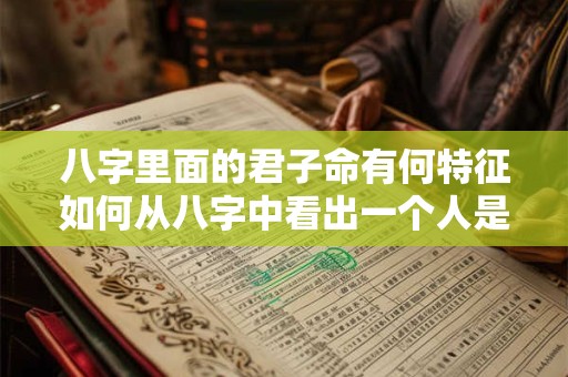 八字里面的君子命有何特征如何从八字中看出一个人是否具有君子命